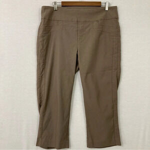 Simon Chang Brown Soft Stretch Business Office Pull-on Crop Pants size 14